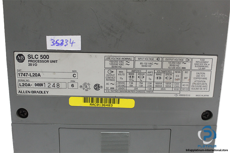 allen-bradley-1747-L20A-processor-controller-unit-(Used)-2