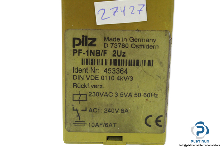 pilz-PF-1NB_F-2UZ-453364-0.5-50m-time-safety-relay-(Used)-2