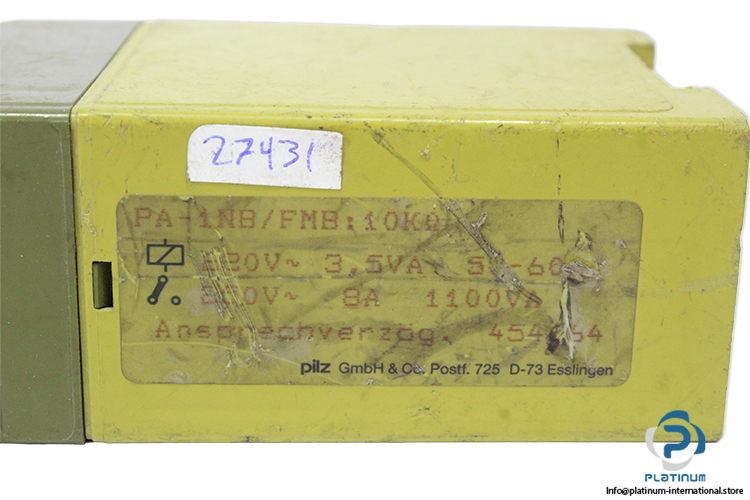 pilz-PA-1NB_FMB-10Kohm-454164-0.04-10s-time-safety-relay-(Used)-2