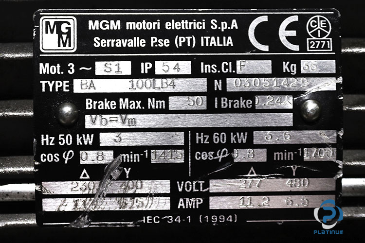 mgm-BA-100LB4-brake-motor-used-2
