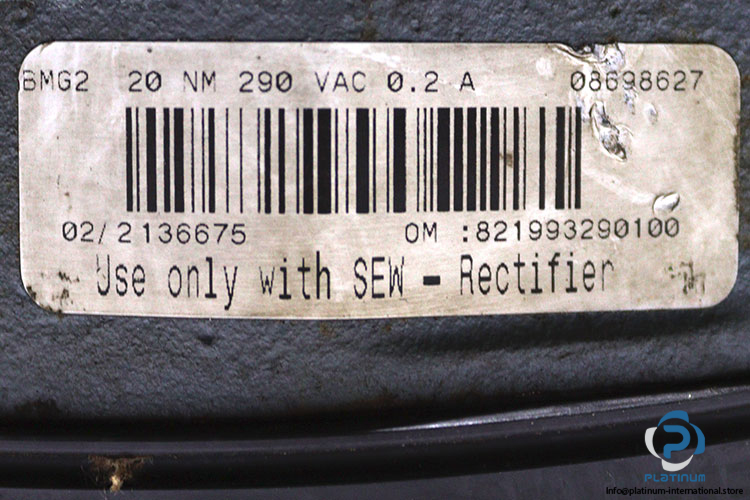 sew-BM2-electric-brake-290-vac-20nm-used-1