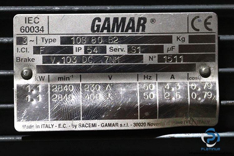 gamar-10S-80-B2-brake-motor-used-2