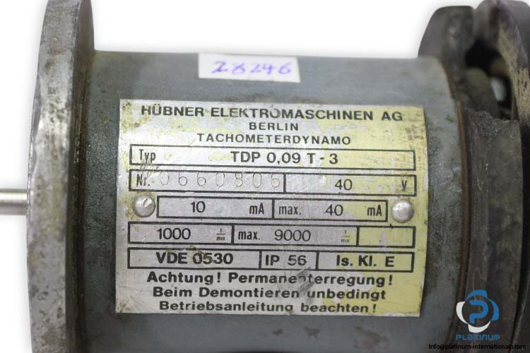 hubner-TDP-0.09-T-3-tachogenerator-(used)-2