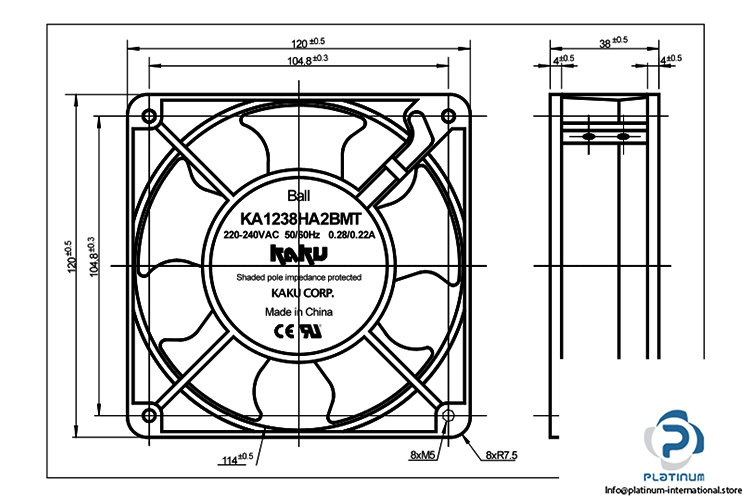 kaku-KA1238XA2-axial-fan-used-2