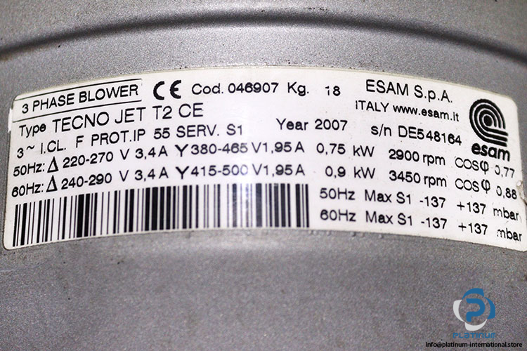 esam-TECNO-JET-T2-CE-single-side-channel-blower-used-2