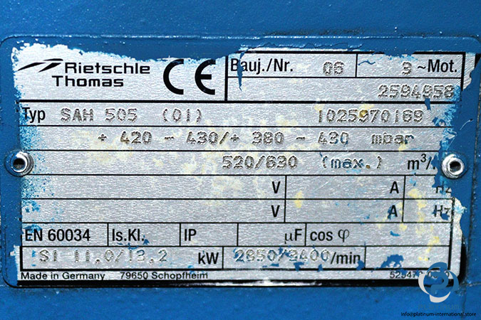 rietschle-thomas-SAH-505-single-side-channel-blower-used-3