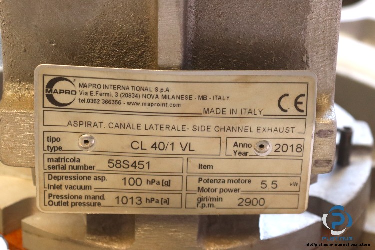 mapro-CL40-1VL-side-channel-blower(used)-2