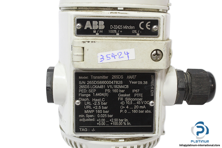 abb-265DS-LCKA4B1-V1L1B2M4CB-differential-pressure-transmitter-(New)-5