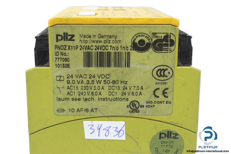 pilz-PNOZ-X11P-24VAC-24VDC-7N_O-1N_C-2SO-safety-relay-(used)-3