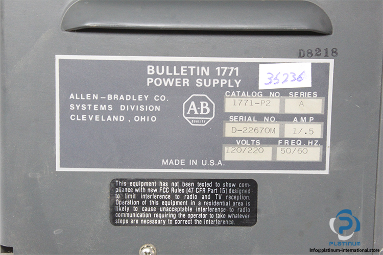 allen-bradley-1771-P2-power-supply-(Used)-2