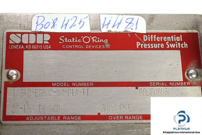 sor-103AD-EG502-N4-C1A-TT-differential-pressure-switch-(used)-2