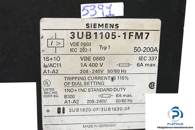 siemens-3UB1105-1FM7-tripping-unit-(Used)-2