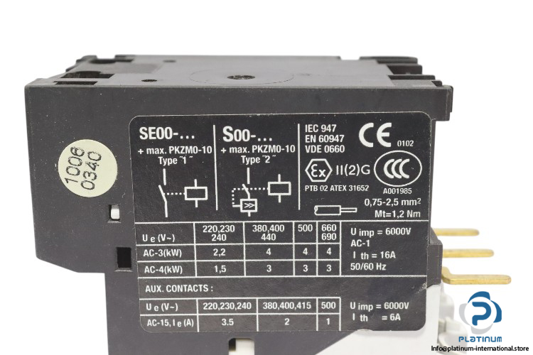 moeller-SE00-11-PKZ0-auxiliary-contact-module-used-3