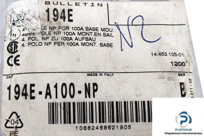 allen-bradley-194E-A100-NP-fourth-pole-base-mounted-(new)-2