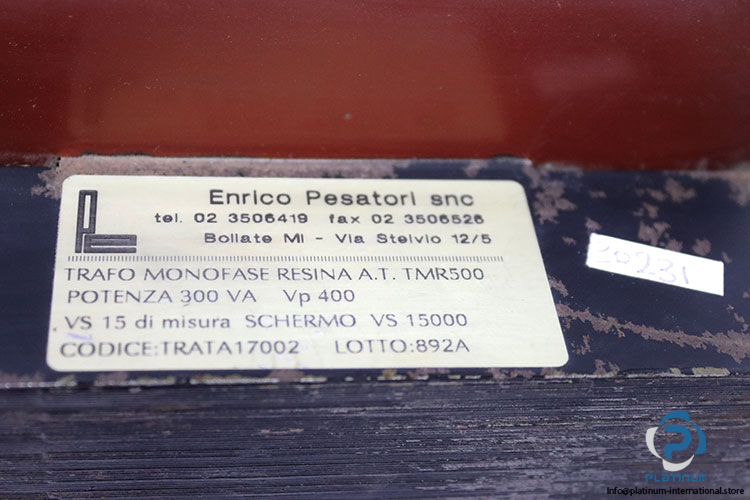 enrico-pesatorl-snc-A.T.TMR500-single-phase-resin-transformer-used-1