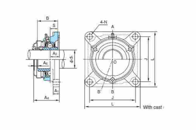nachi-UCF-205-square-flange-ball-bearing-unit-(new)-(carton)-4