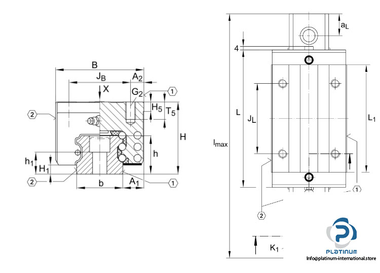 ina-kwse25-h-g2-v2-linear-recirculating-ball-bearing-used-3