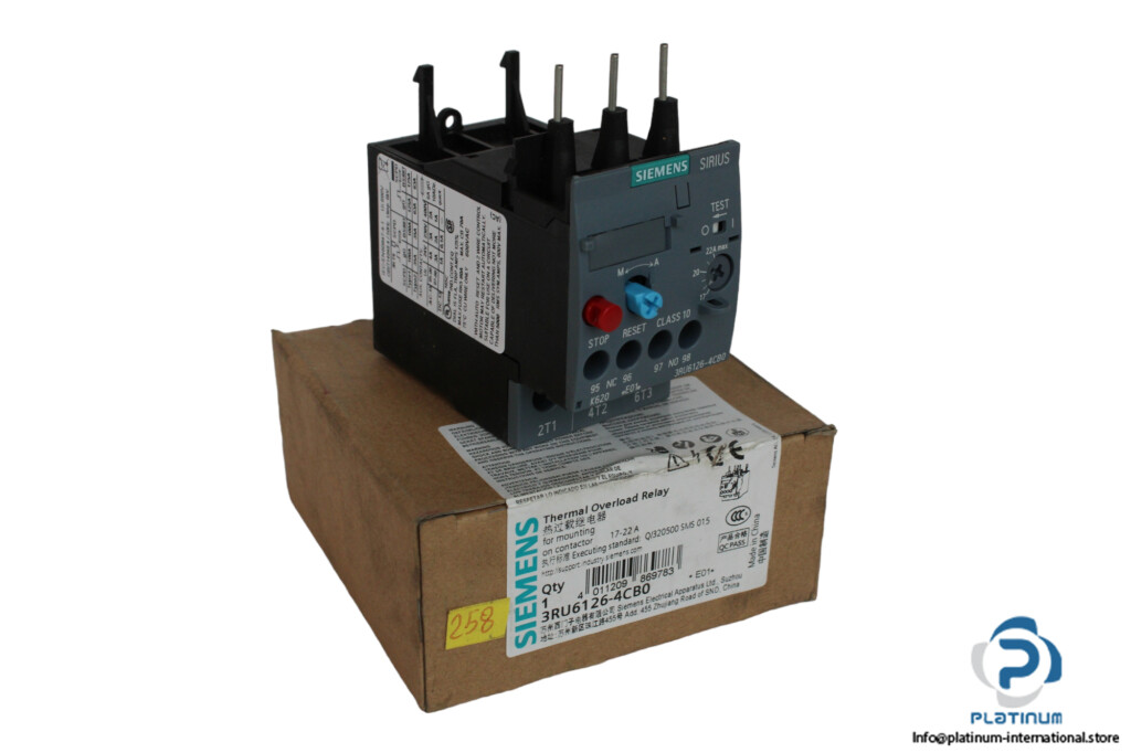 Siemens 3RU6126-4CB0 Thermal Overload Relay