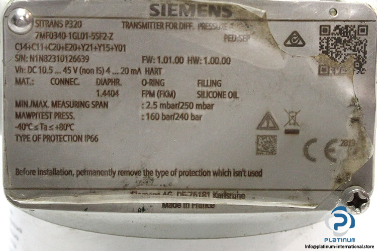 siemens-7MF0340-1GL01-5SF2-Z-differential-pressure-transmitter-(Used)-2
