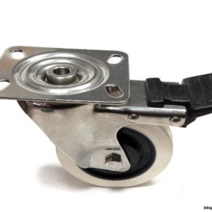 HIGH TEMPERATURE STAINLESS STEEL CASTORS 4-inch SWIVEL WITH BRAKE 572°F