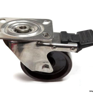 HIGH TEMPERATURE STAINLESS STEEL CASTORS 4-inch SWIVEL WITH BRAKE 752°F