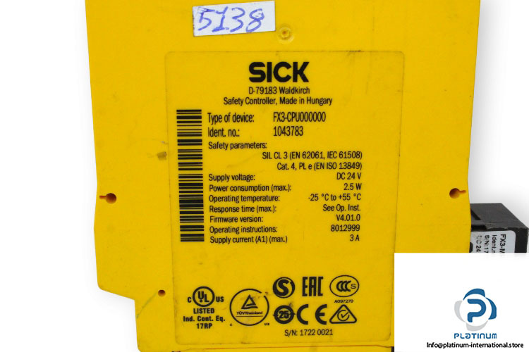 sick-FX3-CPU000000-safety-relay-used-3