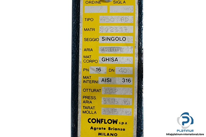 conflow-550ai -control-valve_2_used