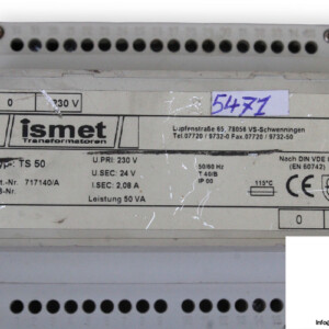 Ismet TS 50 Transformer