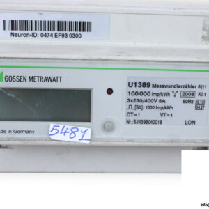 Gossen U1387 Electronic Active Energy Meter