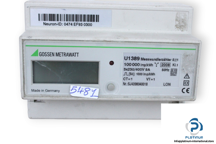 gossen-U1387-electronic-active-energy-meter-(used)