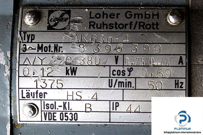 loher-AK63A-4-gear-motor-3-used