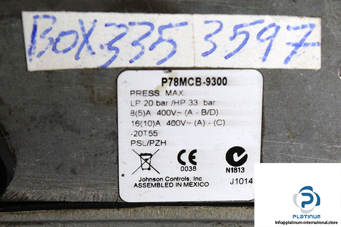 johnson-controls-P78MCB-9300-pressure-switch-(used)-2