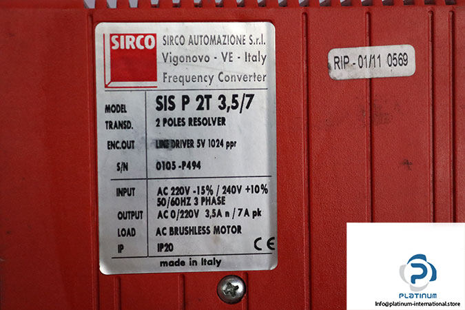 sirco-SIS-P-2T-3.5_7-frequency-converter-(Used)-3
