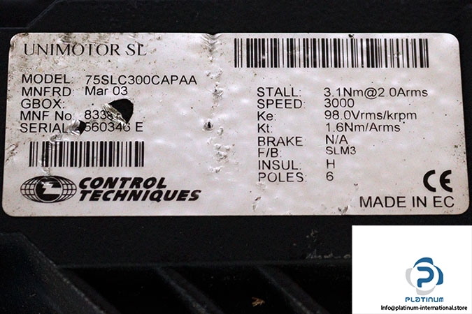 control-techniques-75SLC300CAPAA-servo-motor-(used)-2