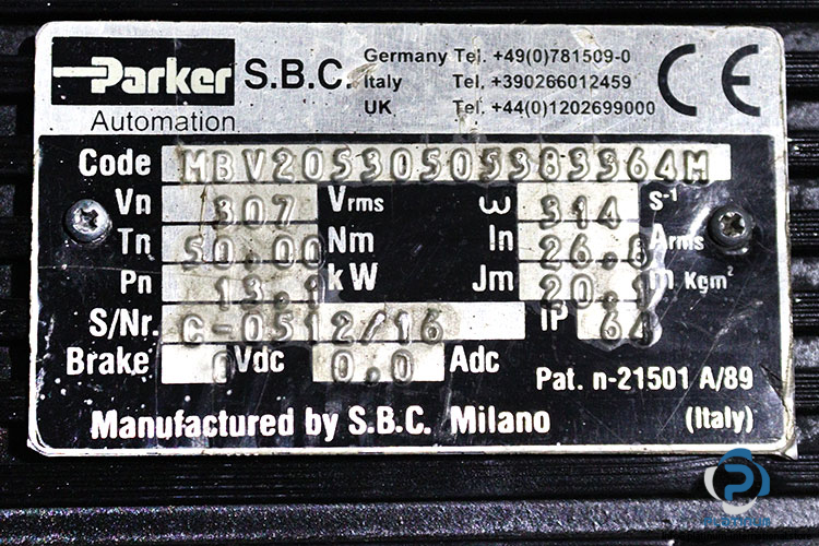 parker-MBV20530505383364M-servo-motor-used-2