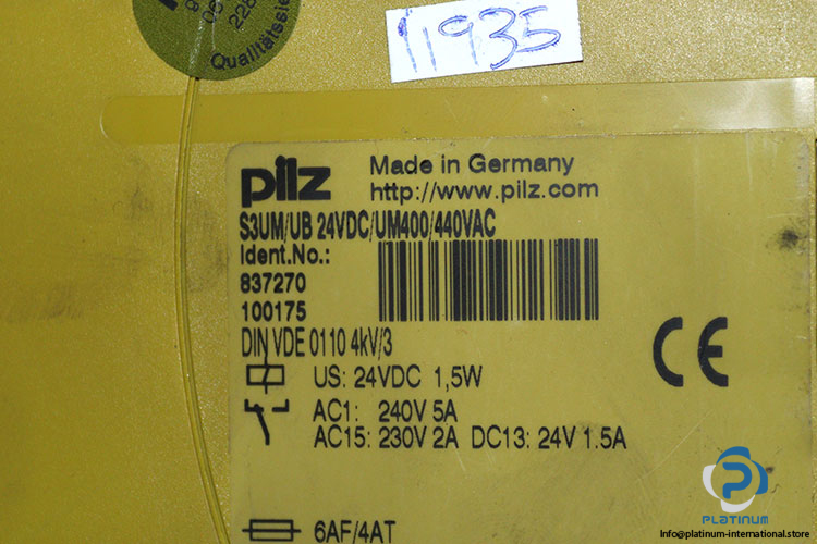 pilz-S3UM_UB-24VDC_UM400_440VAC-voltage-monitoring-relay-(Used)-2