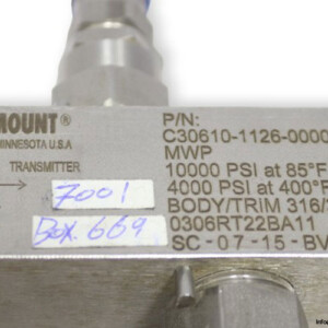 rosemount-C30610-1126-0000-in-line-valve-(used)