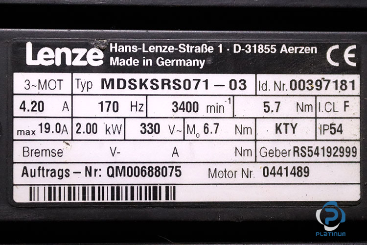 Lenze-MDSKSRS071-03-synchronous-servo-motor(used)-3