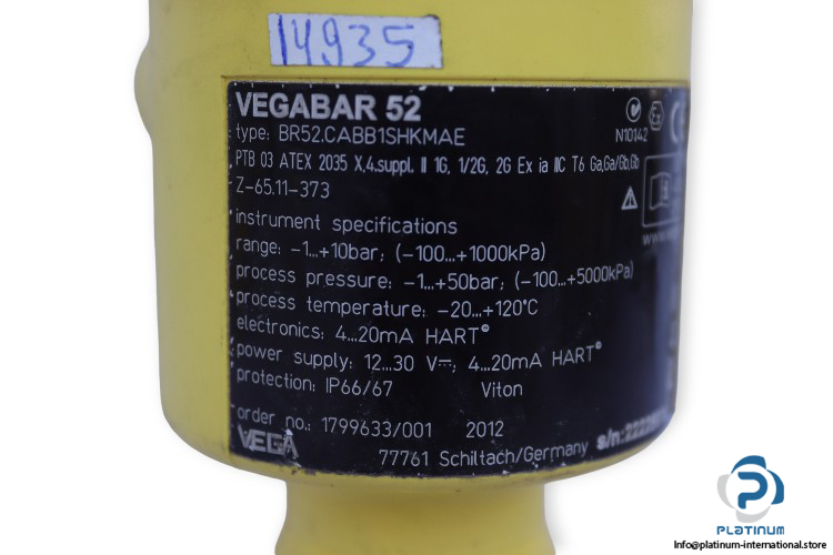 vega-BR52.CABB1SHKMAE-hydrostatic-pressure-transmitter-(Used)-2