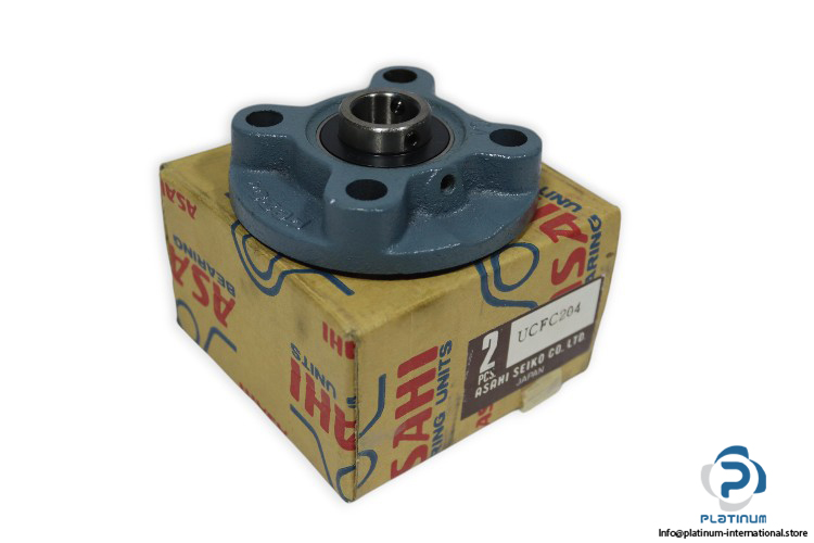 asahi-UCFC-204-round-flange-ball-bearing-unit-new-carton