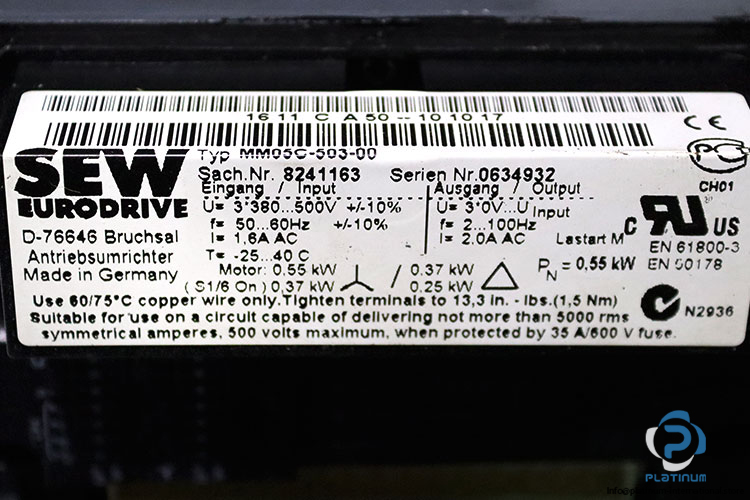 sew-W20-DT71D4-MM05-BW1-01.3080891301.0007.04-Spiroplan-gearmotor(used)-3