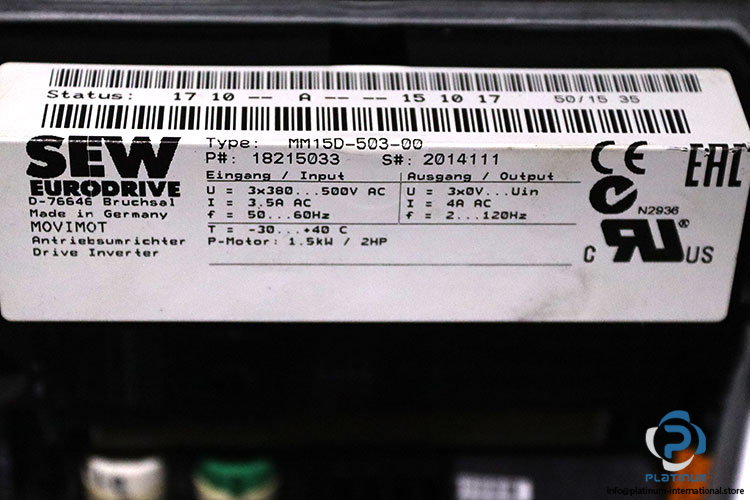 sew-SA47TDRE90M4MM15MOTHLN-helical-gearmotor(used)-3