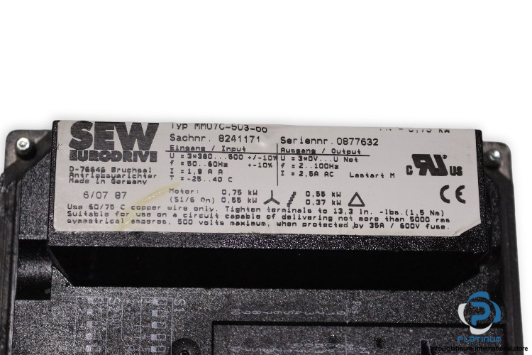 sew-S32-DT80N-48M-Helical-Worm-gearmotor(used)-4