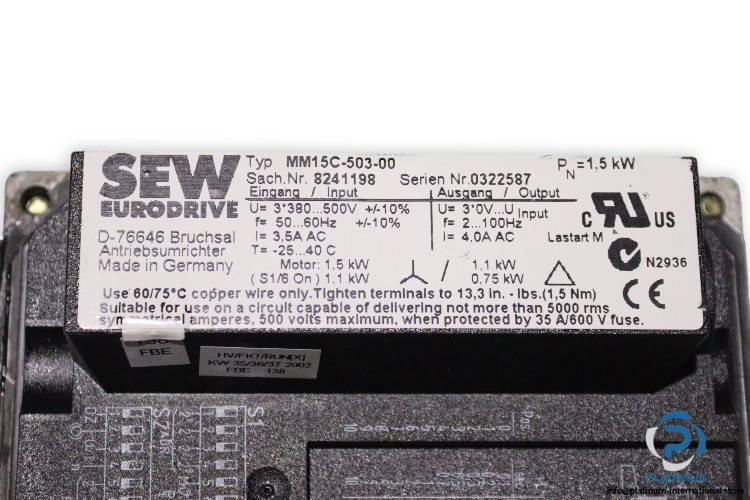 sew-SA67TDT90L4MM15BW1-helical-worm-gearmotor(used)-4