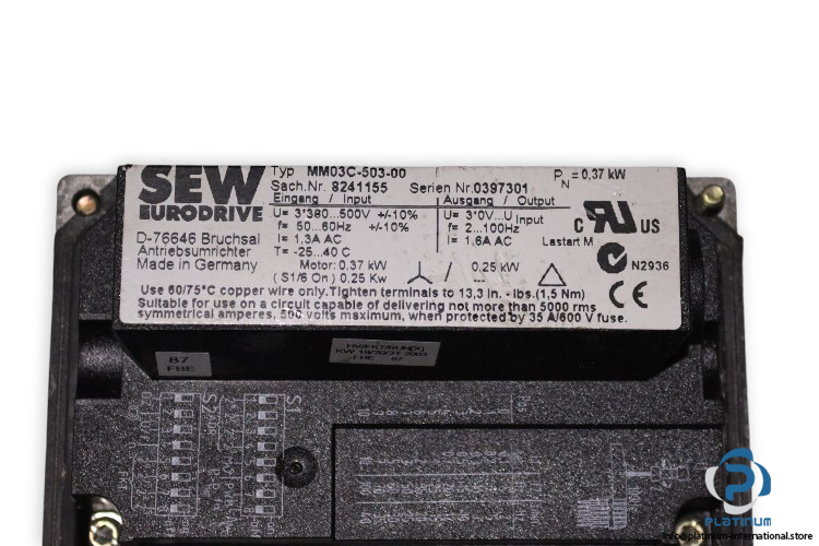 sew-SA47TDT80K4BMGHRMM05-helical-worm-gearmotor(used)-3
