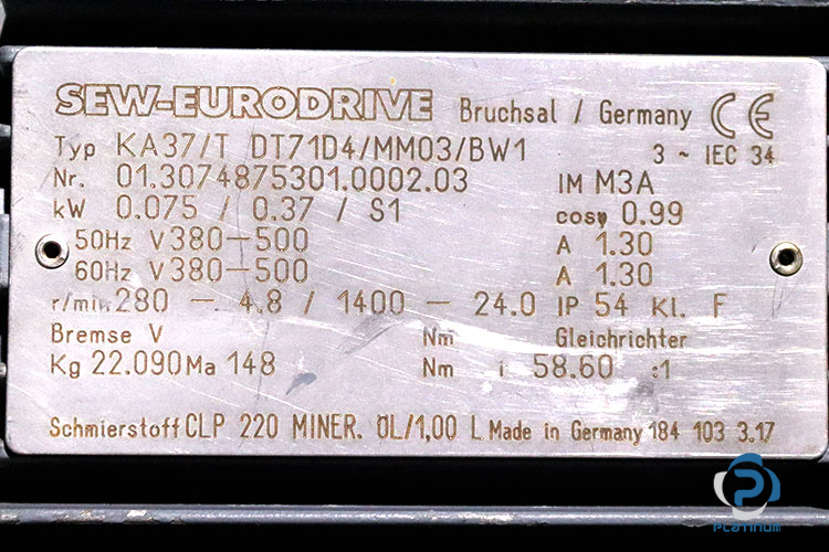 sew-KA37TDT71D4MM03BW1-01.3074875301.0002.03-helical-gearmotor(used)-4