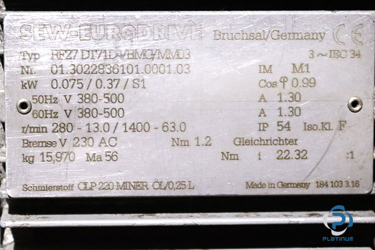 sew-RF27DT71D4BMGMM03-01.3022836101.0001.03-helical-gearmotor(used)-5