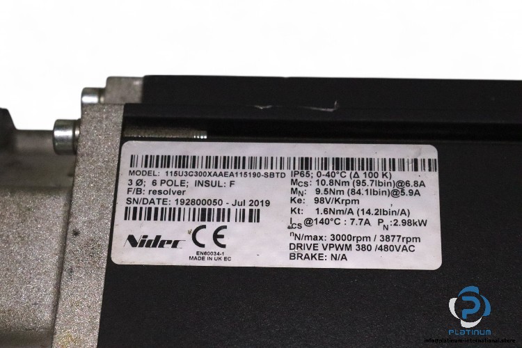 nidec-115U3C300XAAEA115190-SBTD-servo-motor(used)-1