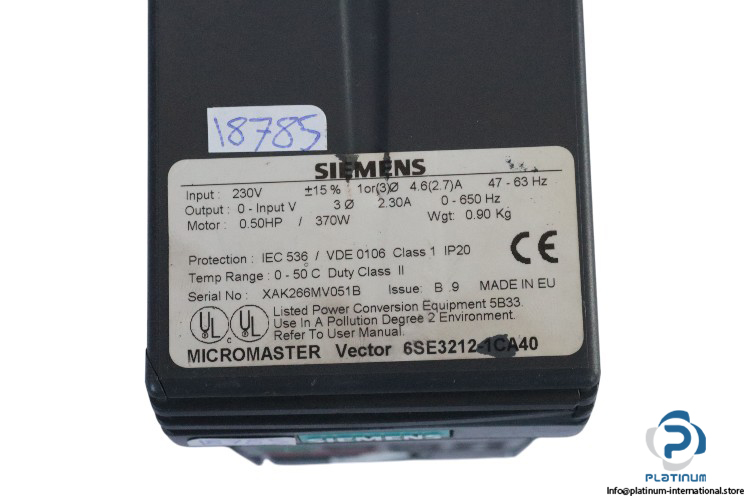 siemens-6SE3212-1CA40-micromaster-(used)-3