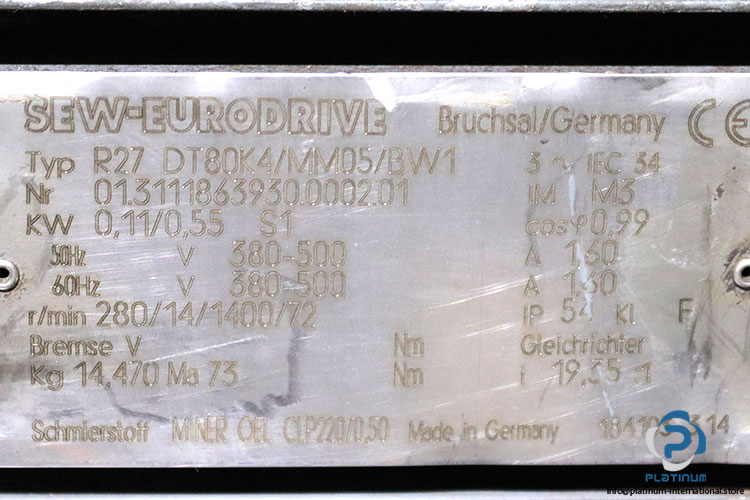 sew-R27DT80K4MM05BW1-01.3111863930.0002.01-helical-gearmotor(used)-2